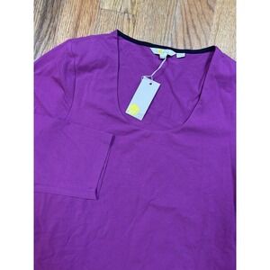 NWT Boden 3/4 Sleeve Basic Top Shirt Womens Size 20/22 Purple Cotton Stretch